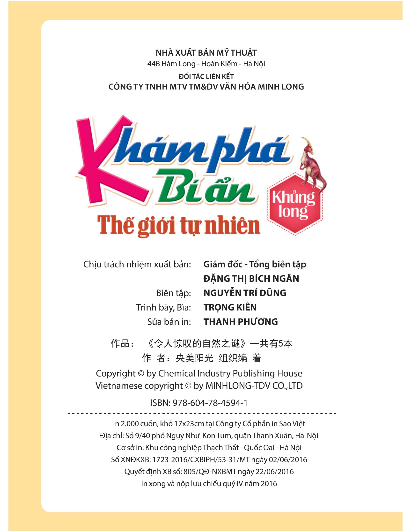 khám phá bí ẩn thế giới tự nhiên: khủng long (tái bản)