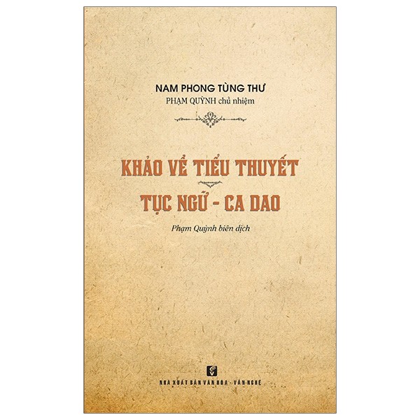 khảo về tiểu thuyết tục ngữ - ca dao