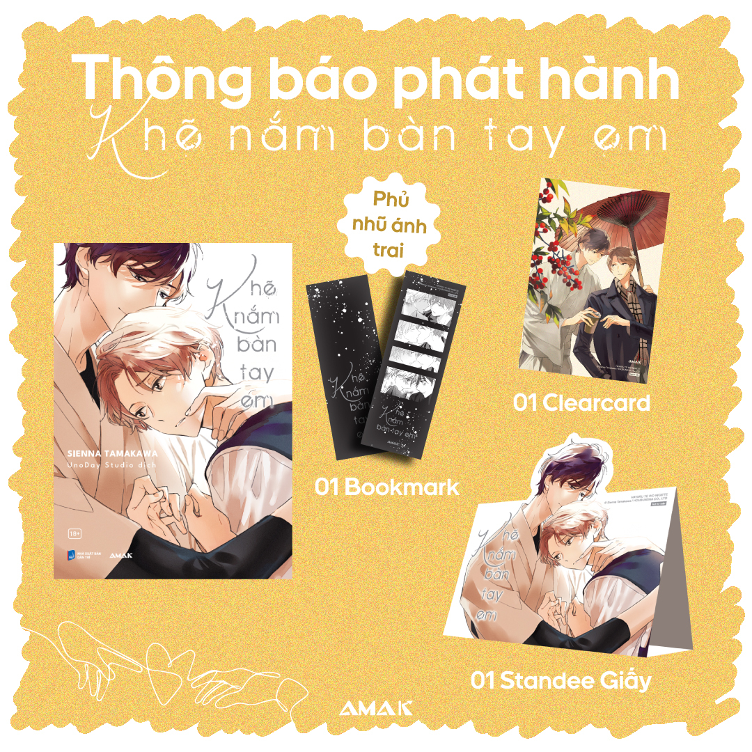 khẽ nắm bàn tay em - tặng kèm bookmark phủ nhũ ánh trai + clearcard + standee giấy