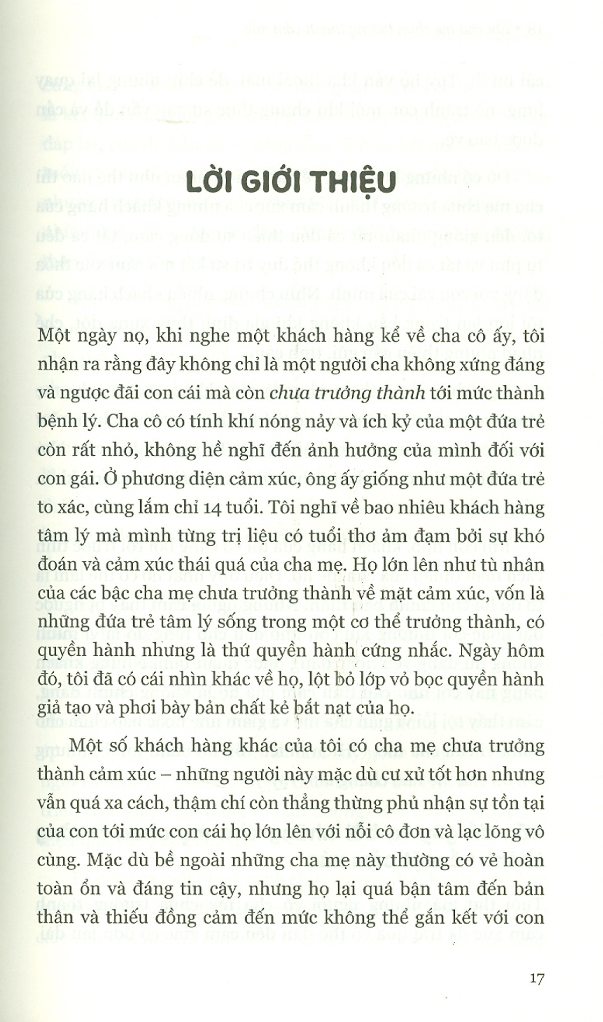 khi cha mẹ chưa trưởng thành cảm xúc