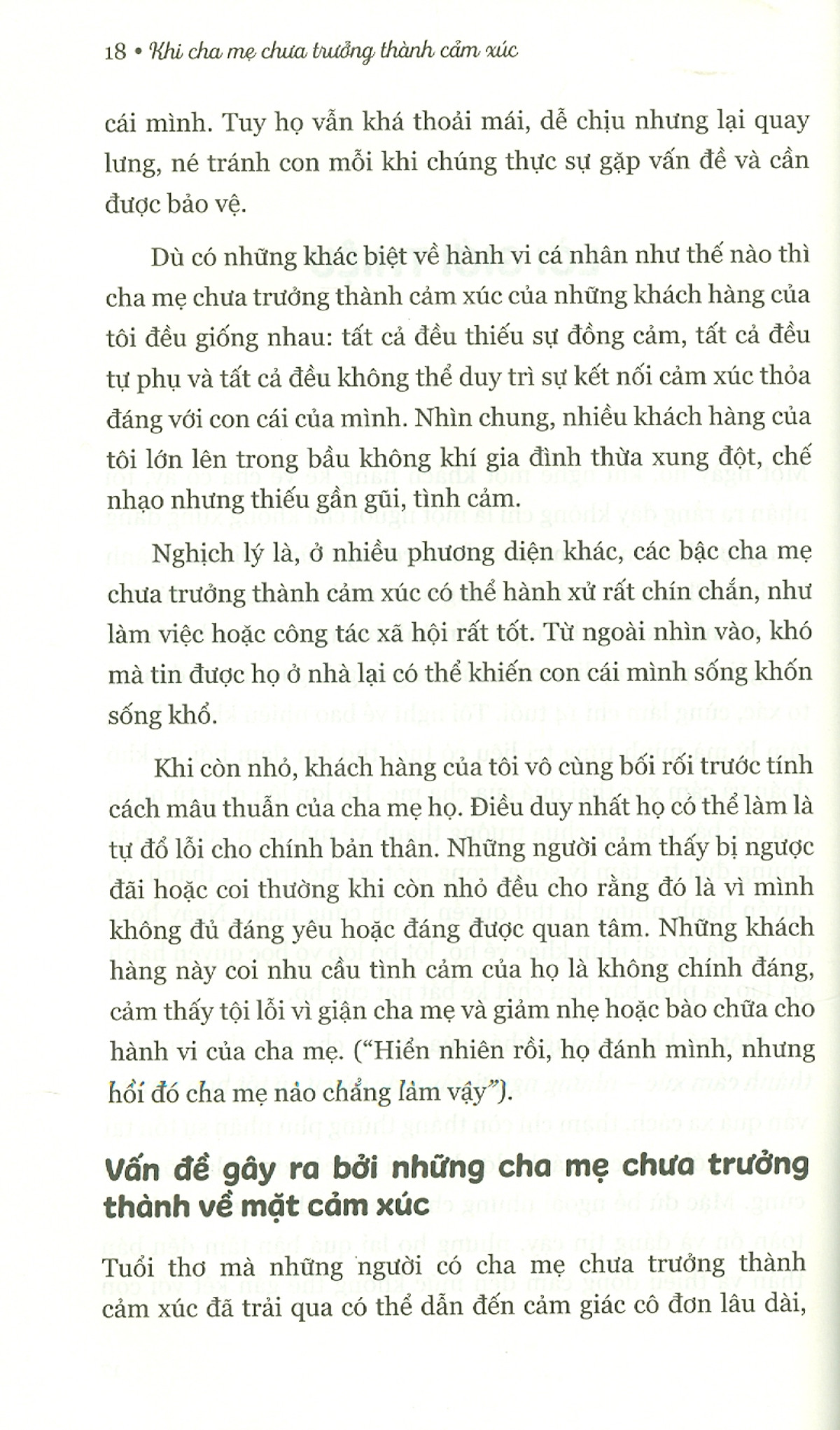 khi cha mẹ chưa trưởng thành cảm xúc