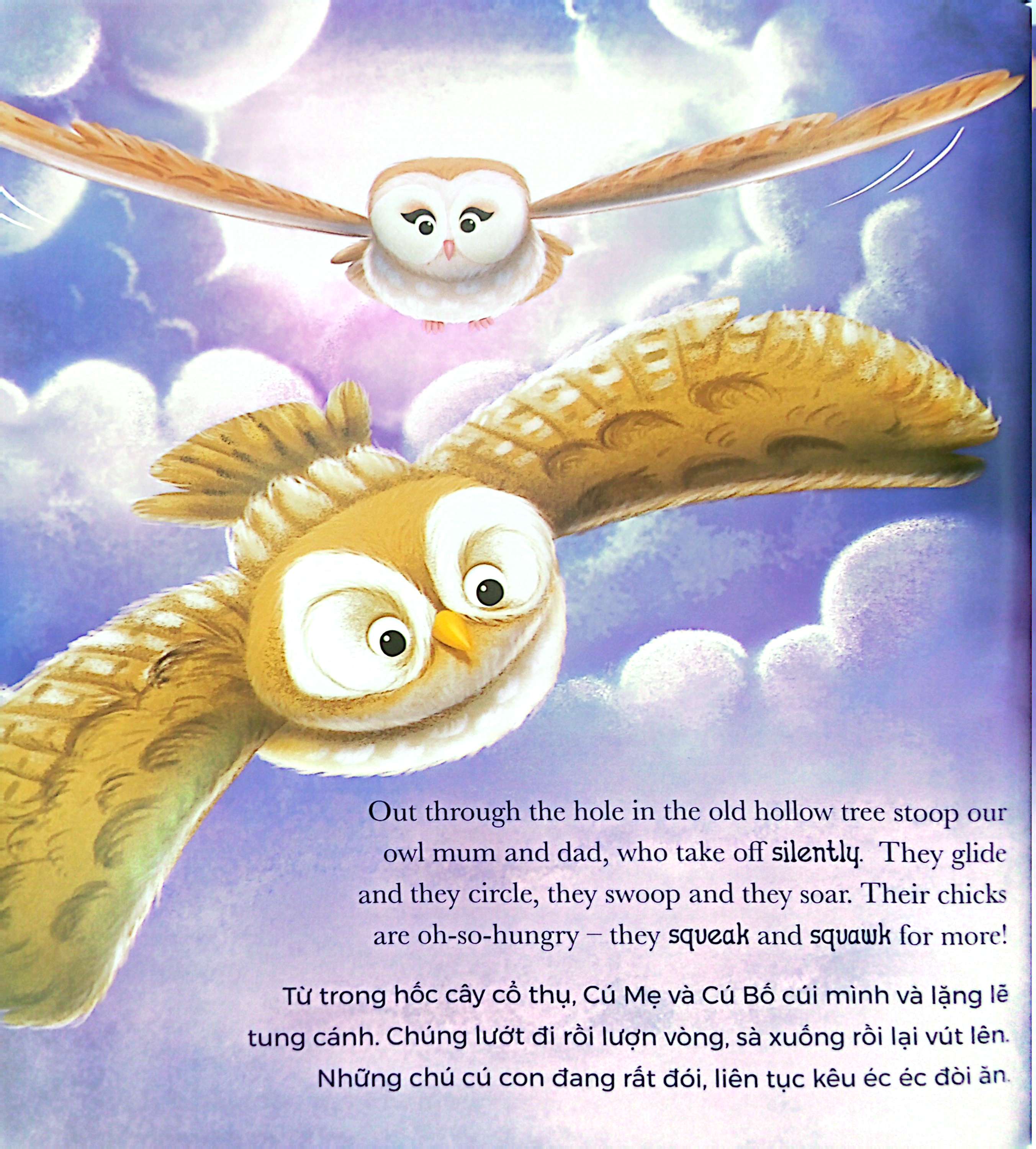 khi cú con sợ hãi - when owl feels scared (song ngữ anh-việt)