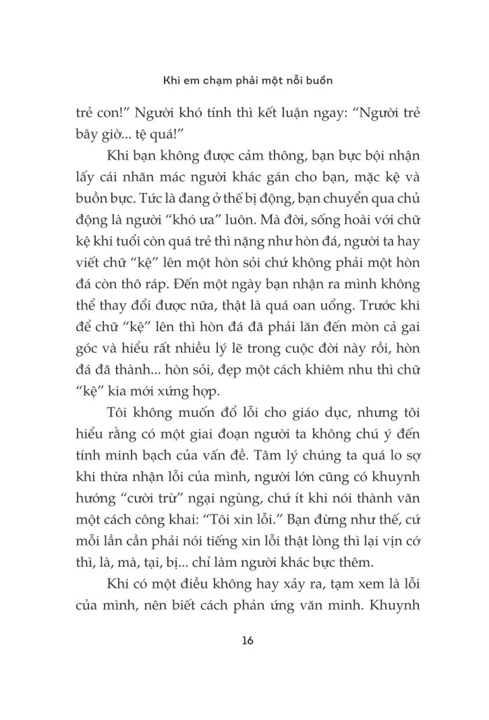 khi em chạm phải một nỗi buồn