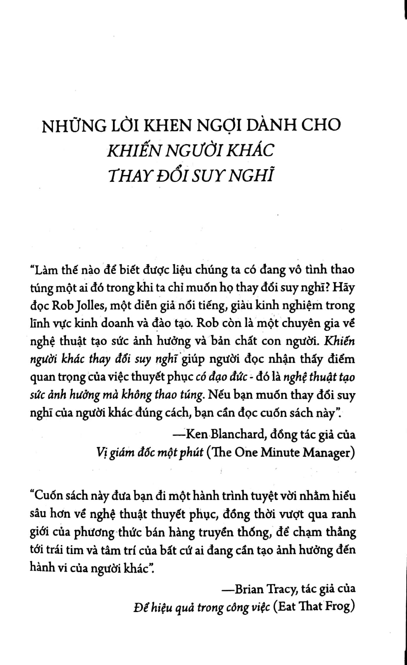 khiến người khác thay đổi suy nghĩ - nghệ thuật gây ảnh hưởng mà không thao túng (tái bản 2023)