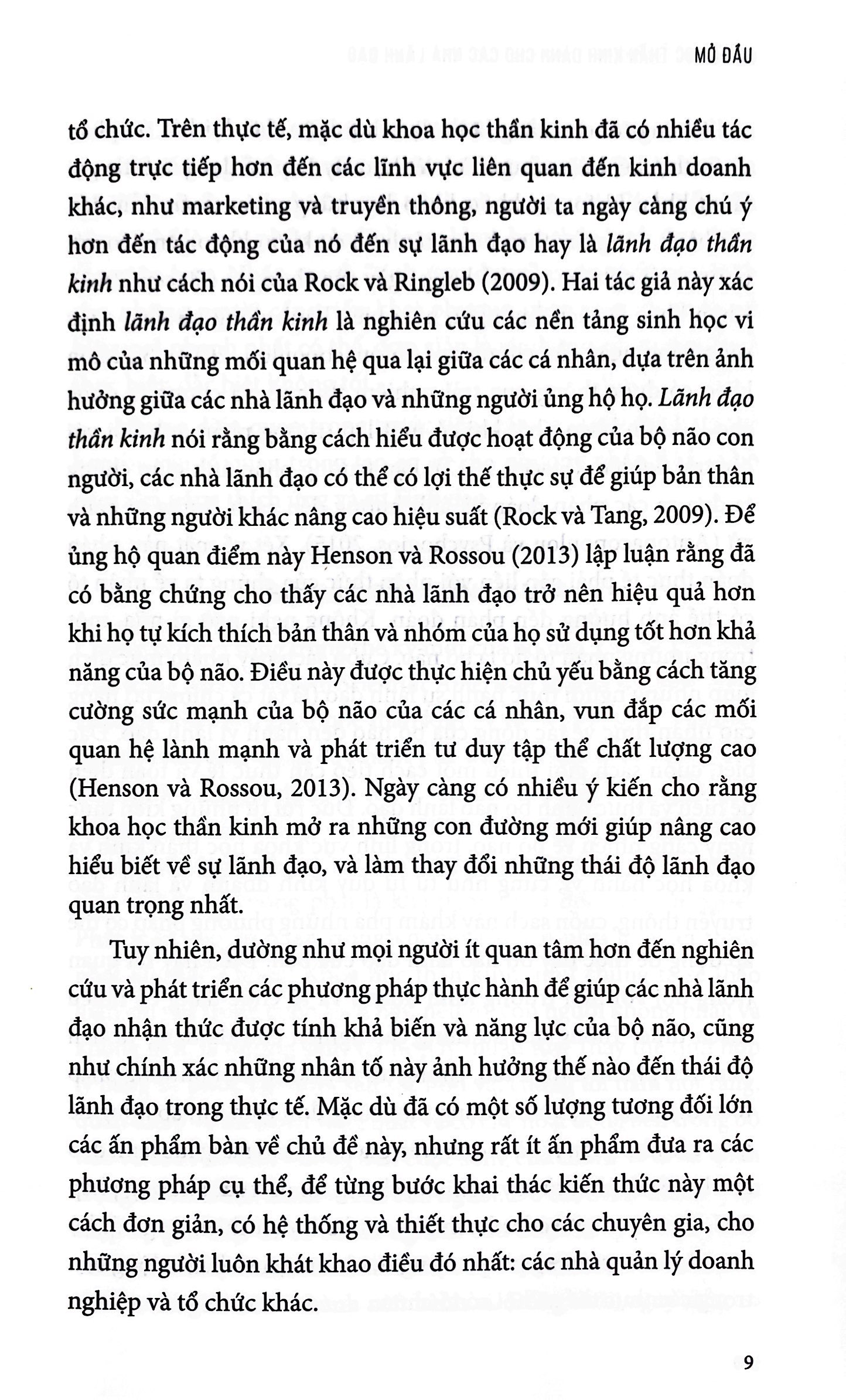 khoa học thần kinh dành cho các nhà lãnh đạo