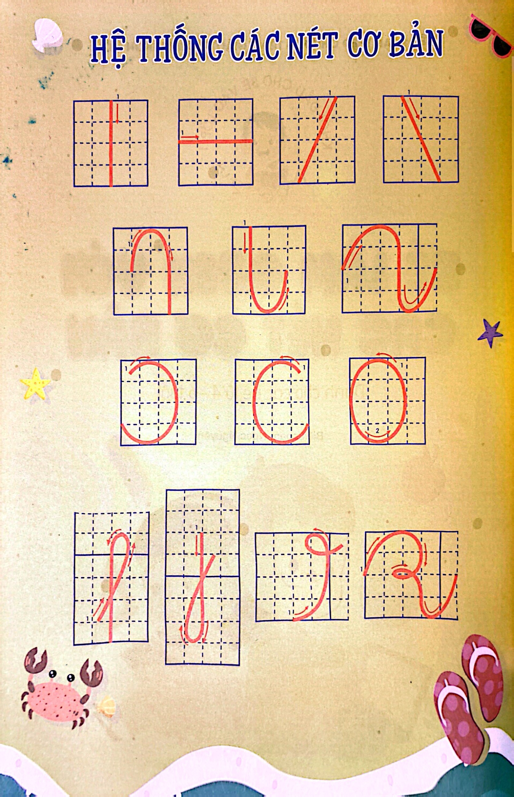 khởi đầu cho bé vào lớp 1 - bé làm quen với các nét cơ bản