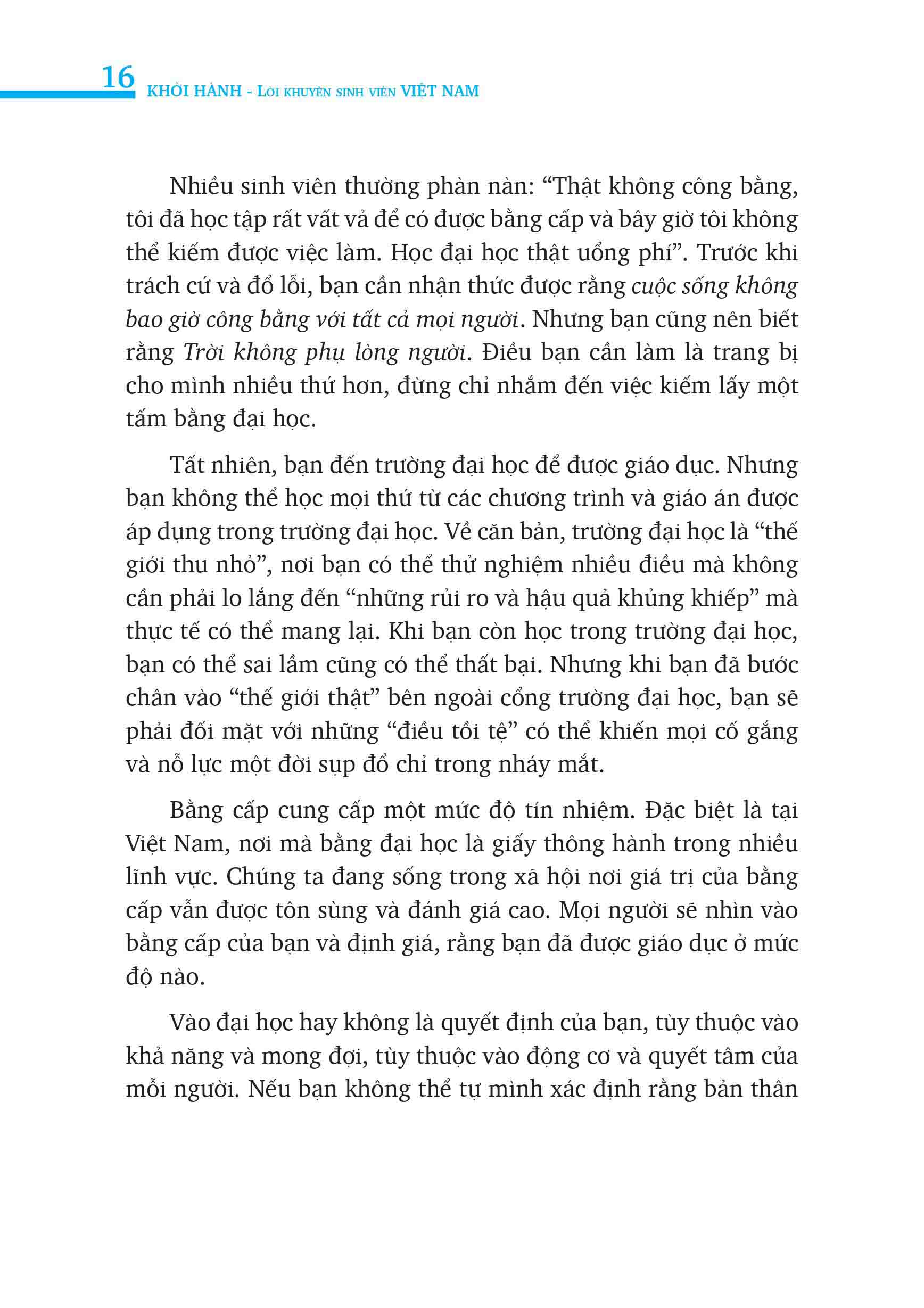 khởi hành - lời khuyên sinh viên việt nam