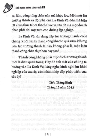 khởi nghiệp thành công ở tuổi 20