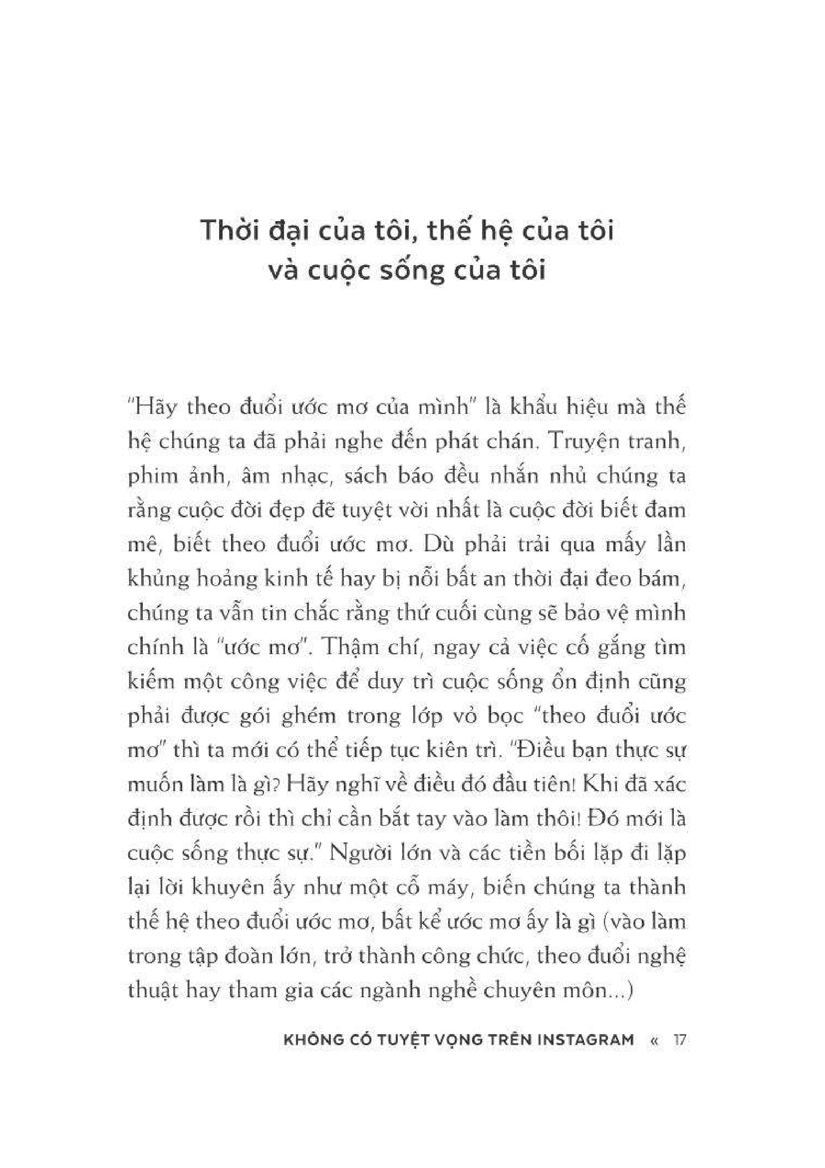 không có tuyệt vọng trên instagram