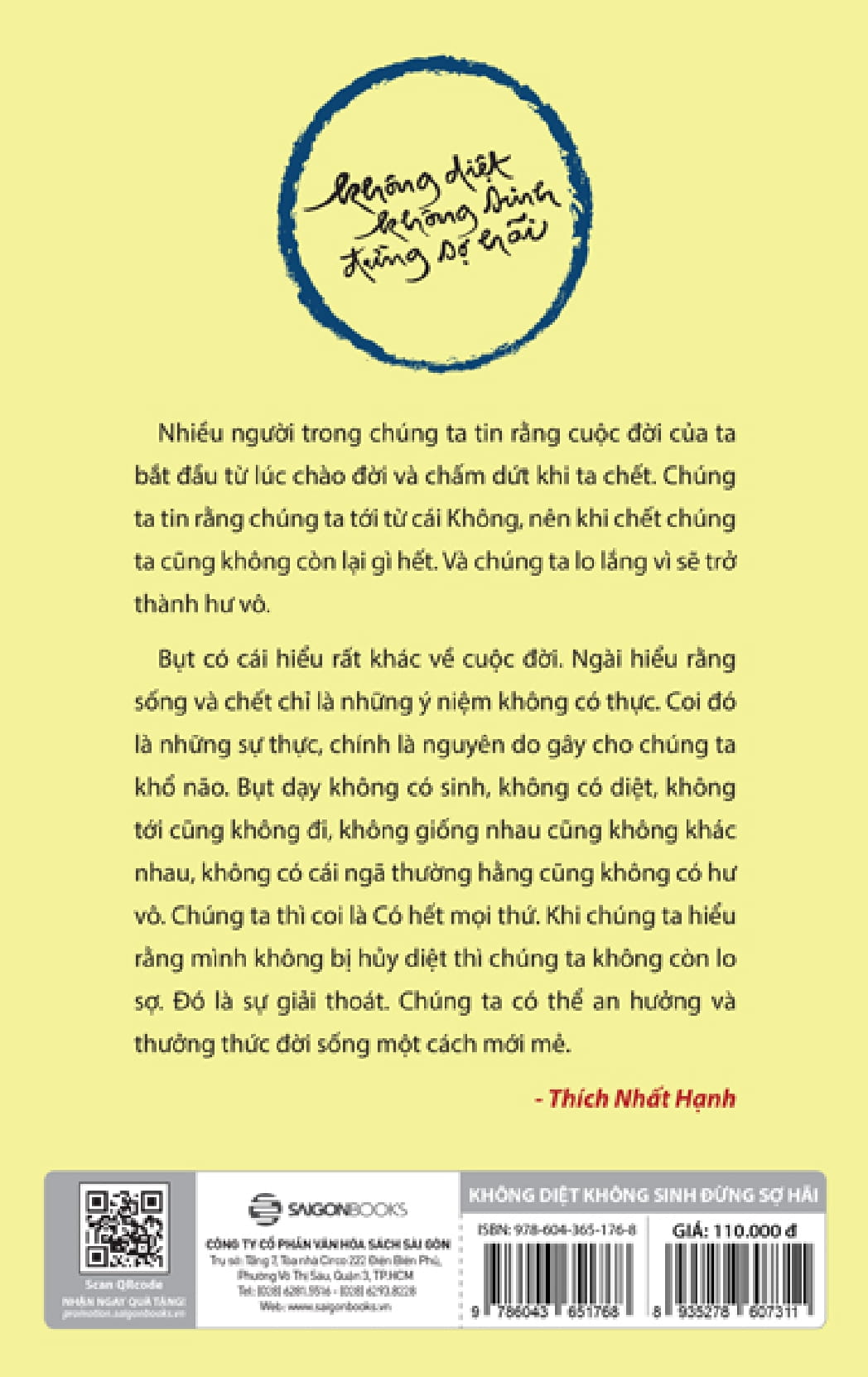 không diệt không sinh đừng sợ hãi (tái bản 2022)