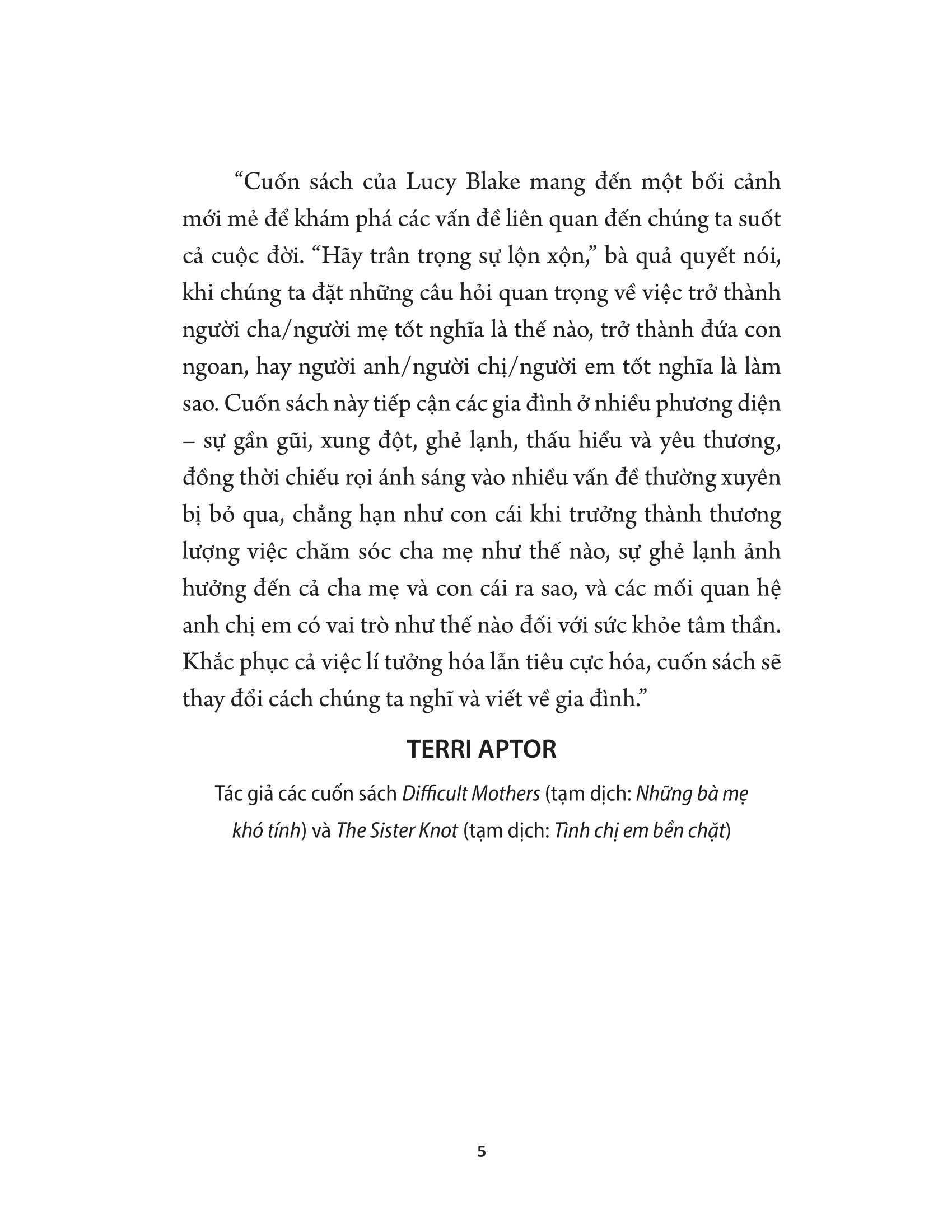 không gia đình nào hoàn hảo