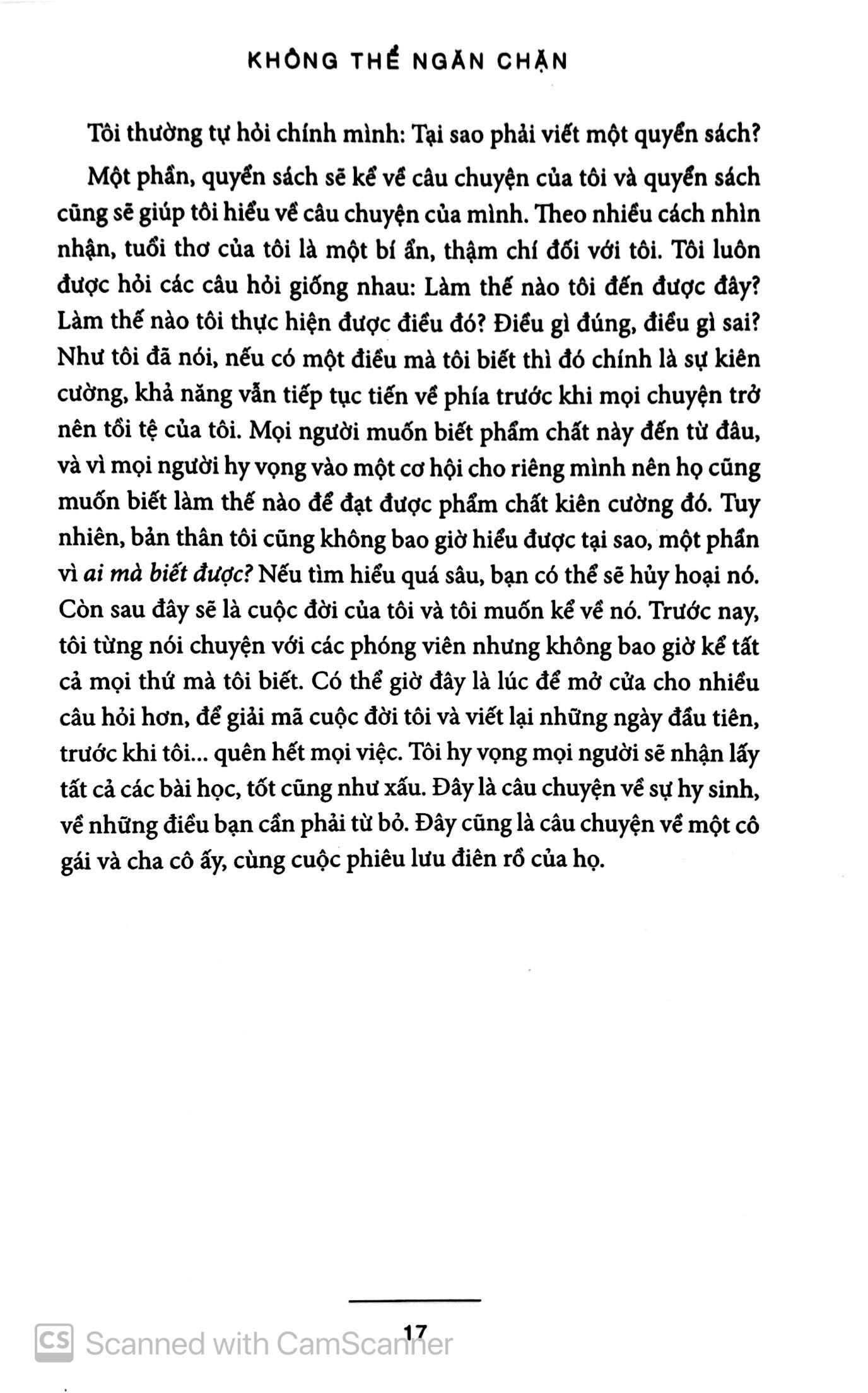 không thể ngăn chặn: chuyện đời tôi đến hôm nay