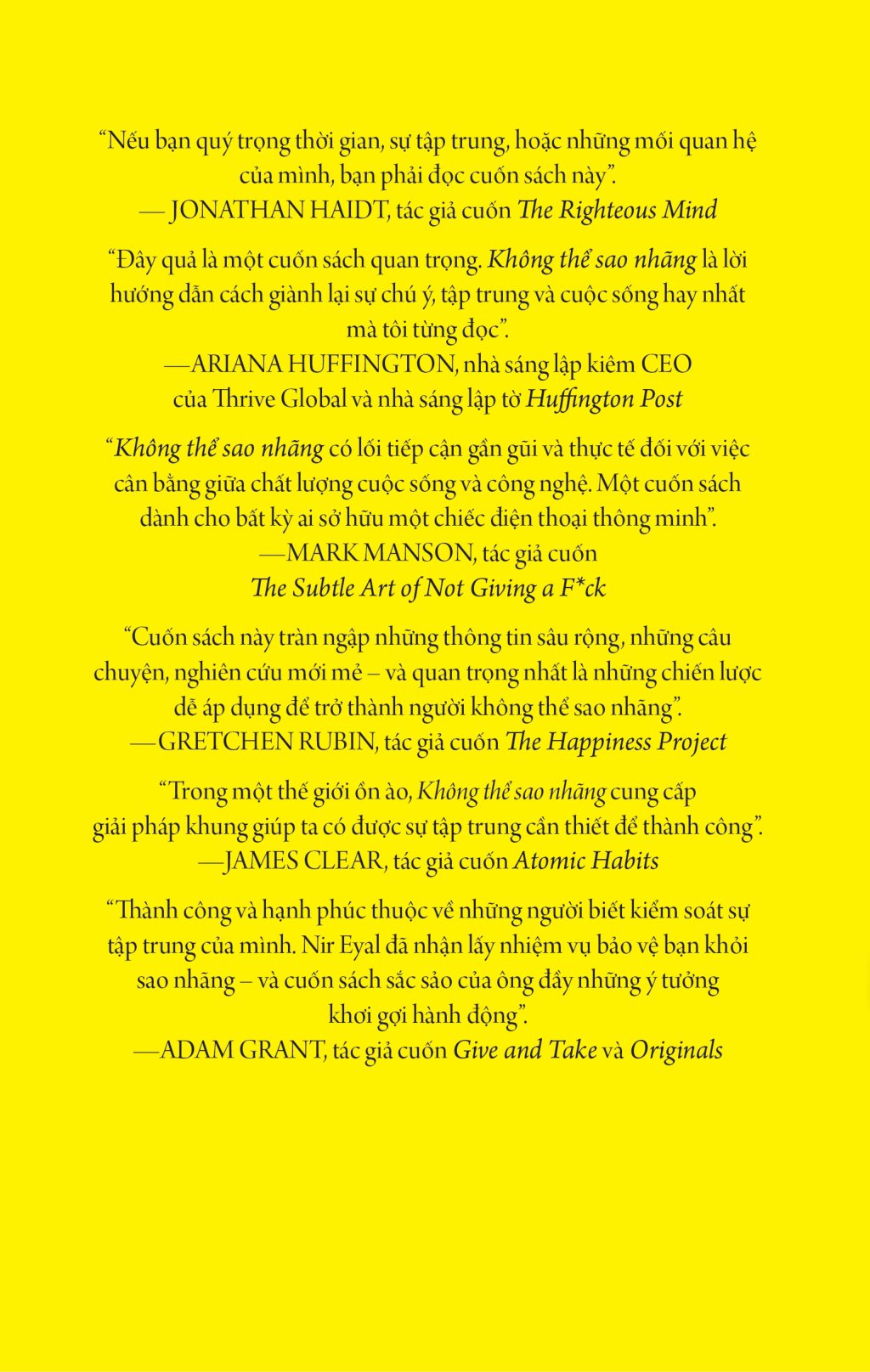 không thể sao nhãng - kiểm soát sự tập trung và sống đời bạn muốn - indistractable - how to control your attention and choose your life