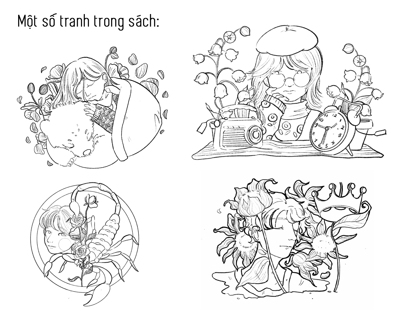 khu vườn chiêm tinh - sách tô màu 12 chòm sao