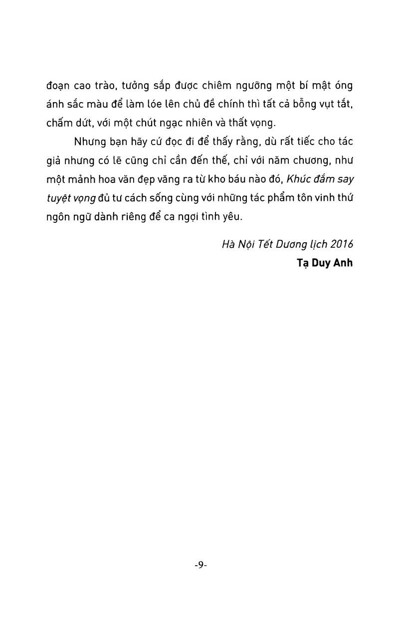 khúc đắm say tuyệt vọng