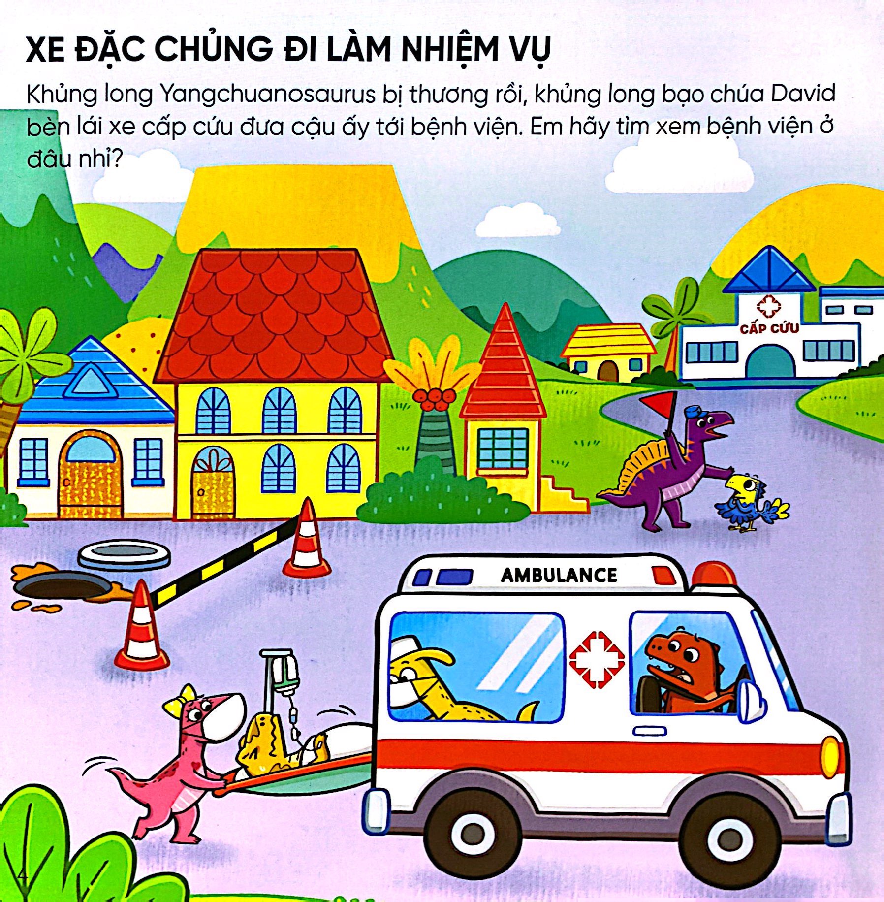 khủng long bạo chúa david - bóc dán thông minh rèn luyện iq - phương tiện giao thông