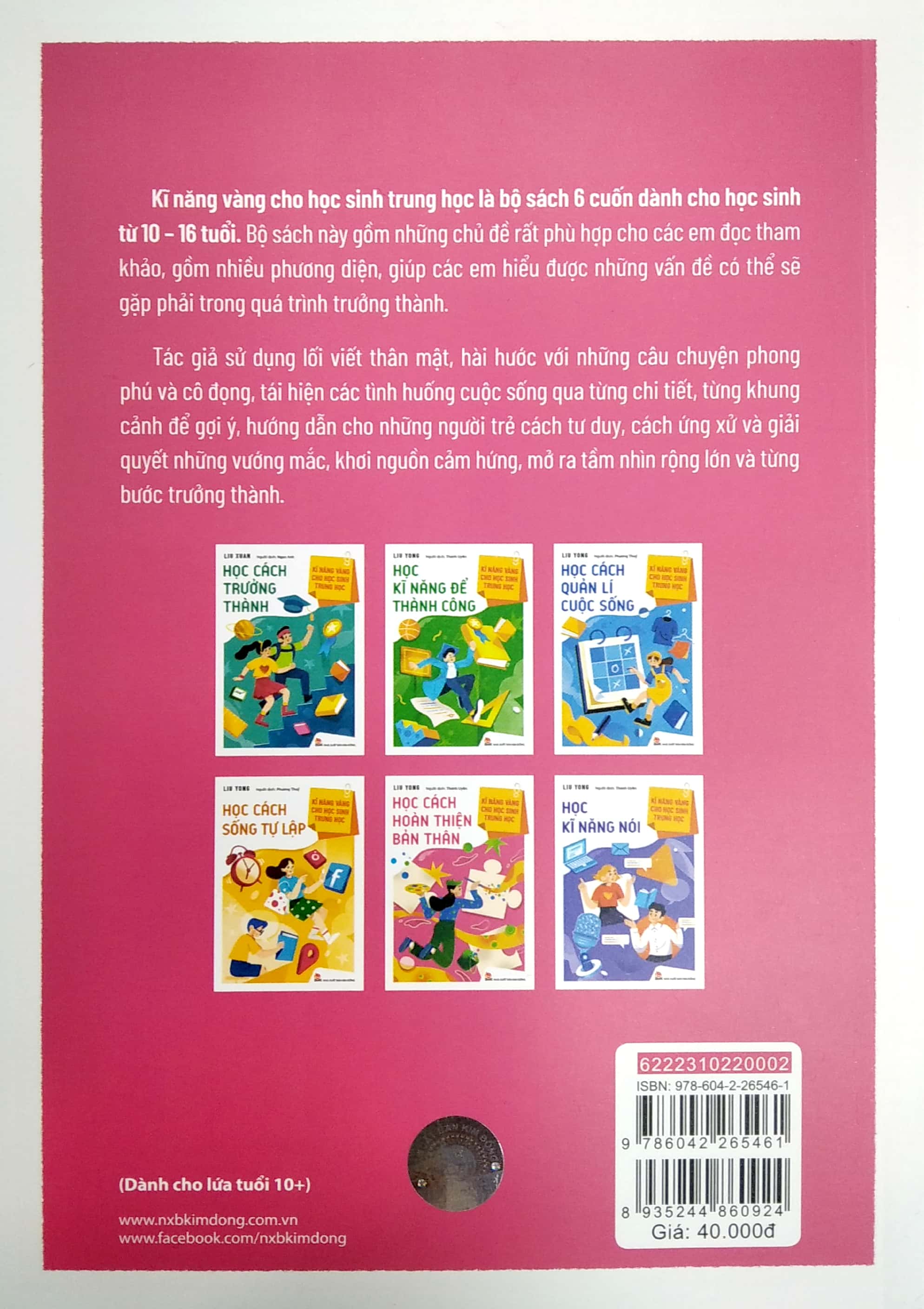 kĩ năng vàng cho học sinh trung học - học cách hoàn thiện bản thân (tái bản 2022)