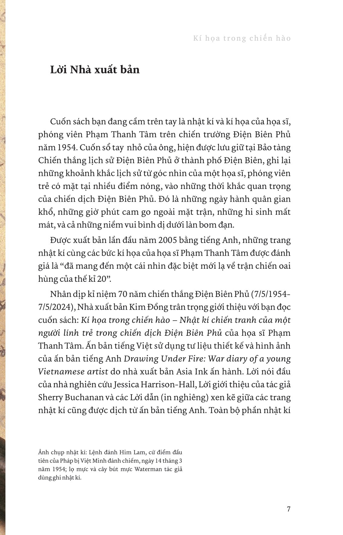 kỉ niệm 70 năm chiến thắng điện biên phủ - kí hoạ trong chiến hào - nhật kí chiến tranh của một người lính trẻ trong chiến dịch điện biên phủ - bìa cứng