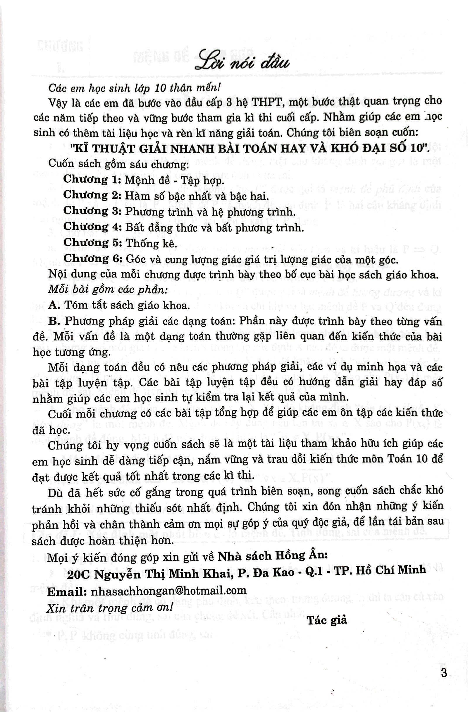 kĩ thuật giải nhanh bài toán hay và khó đại số 10 (biên soạn theo chương trinh gdpt mới) (dùng chung cho các bộ sgk hiện hành)