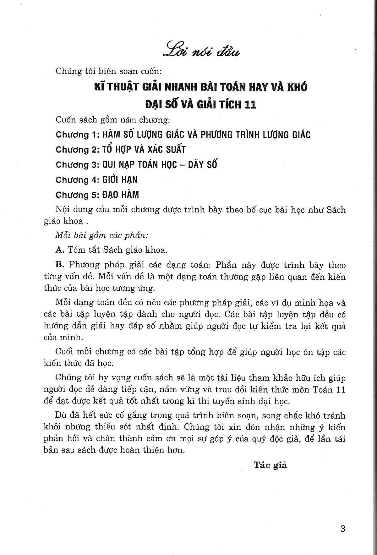 kĩ thuật giải nhanh bài toán hay và khó đại số 11 (dùng chung cho các bộ sgk hiện hành)