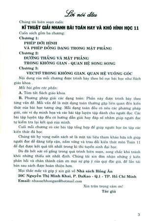 kĩ thuật giải nhanh bài toán hay và khó hình học 11 (dùng chung cho các bộ sgk hiện hành)