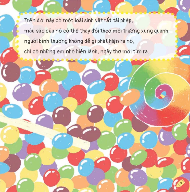 kích thích trí tưởng tượng cho bé - tắc kè đổi màu, cậu ở đâu?