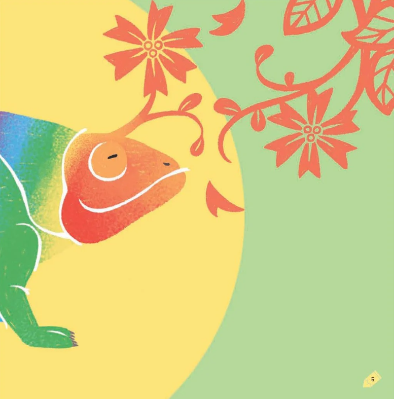 kích thích trí tưởng tượng cho bé - tắc kè đổi màu, cậu ở đâu?