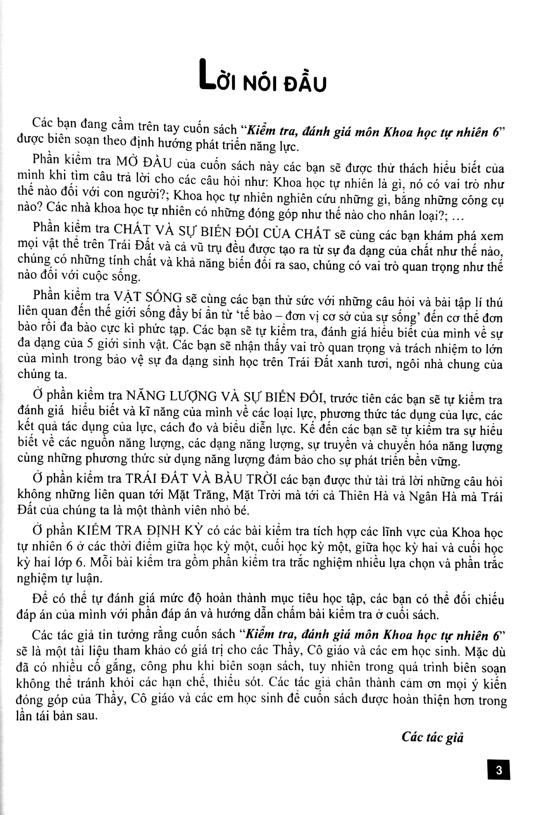 kiểm tra, đánh giá môn khoa học tự nhiên 6