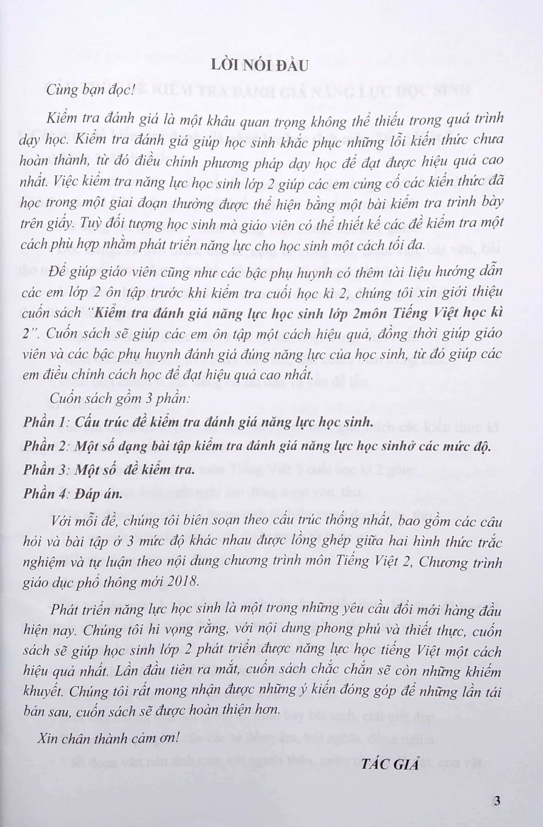 kiểm tra, đánh giá năng lực học sinh lớp 2 - môn tiếng việt - học kì 2