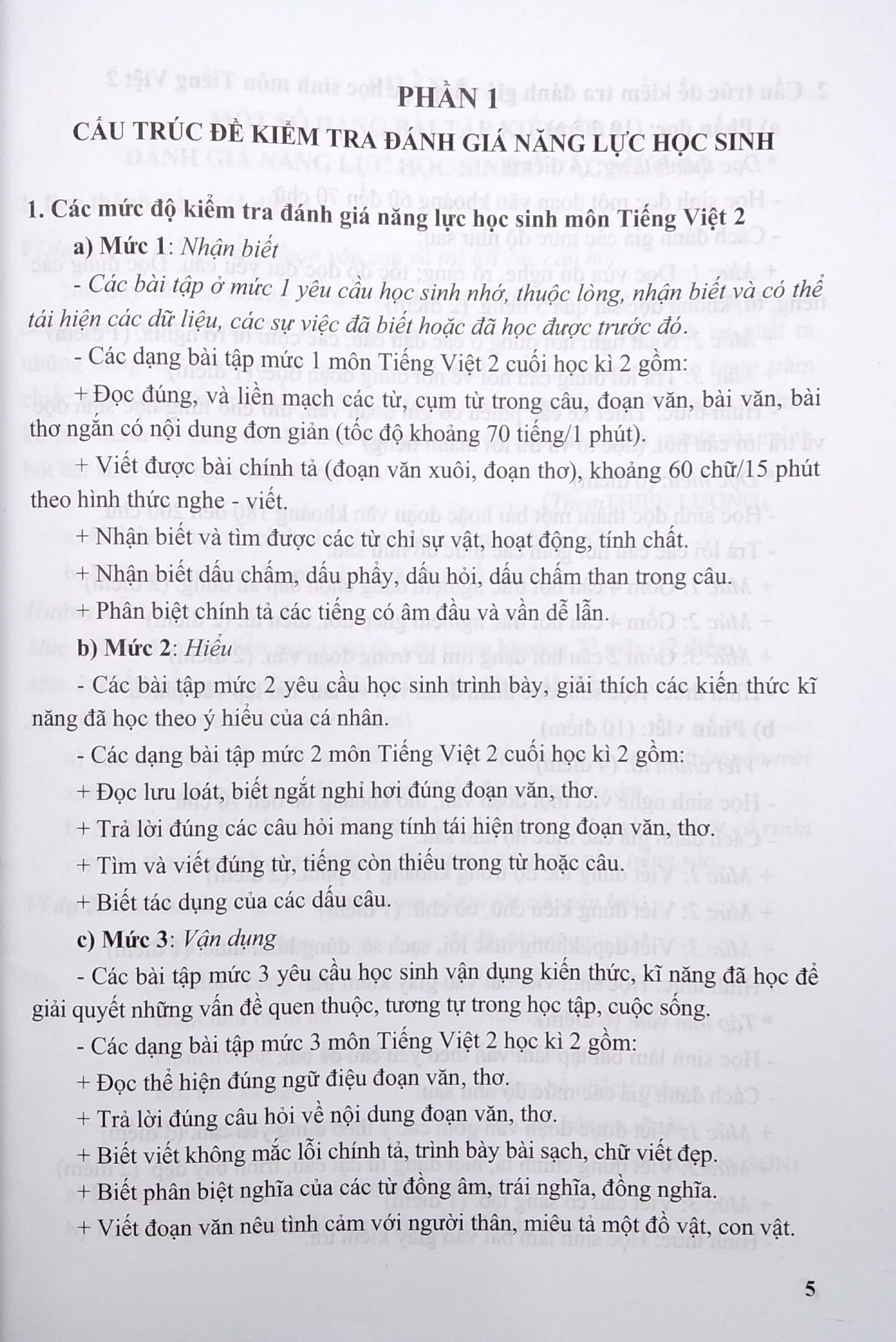 kiểm tra, đánh giá năng lực học sinh lớp 2 - môn tiếng việt - học kì 2