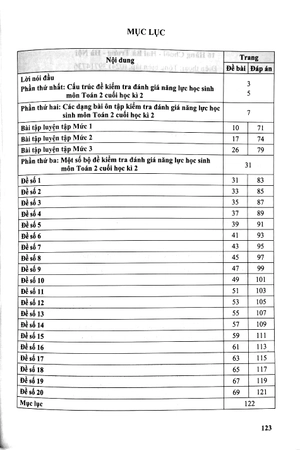 kiểm tra, đánh giá nặng lực học sinh môn toán 2 - học kì 2