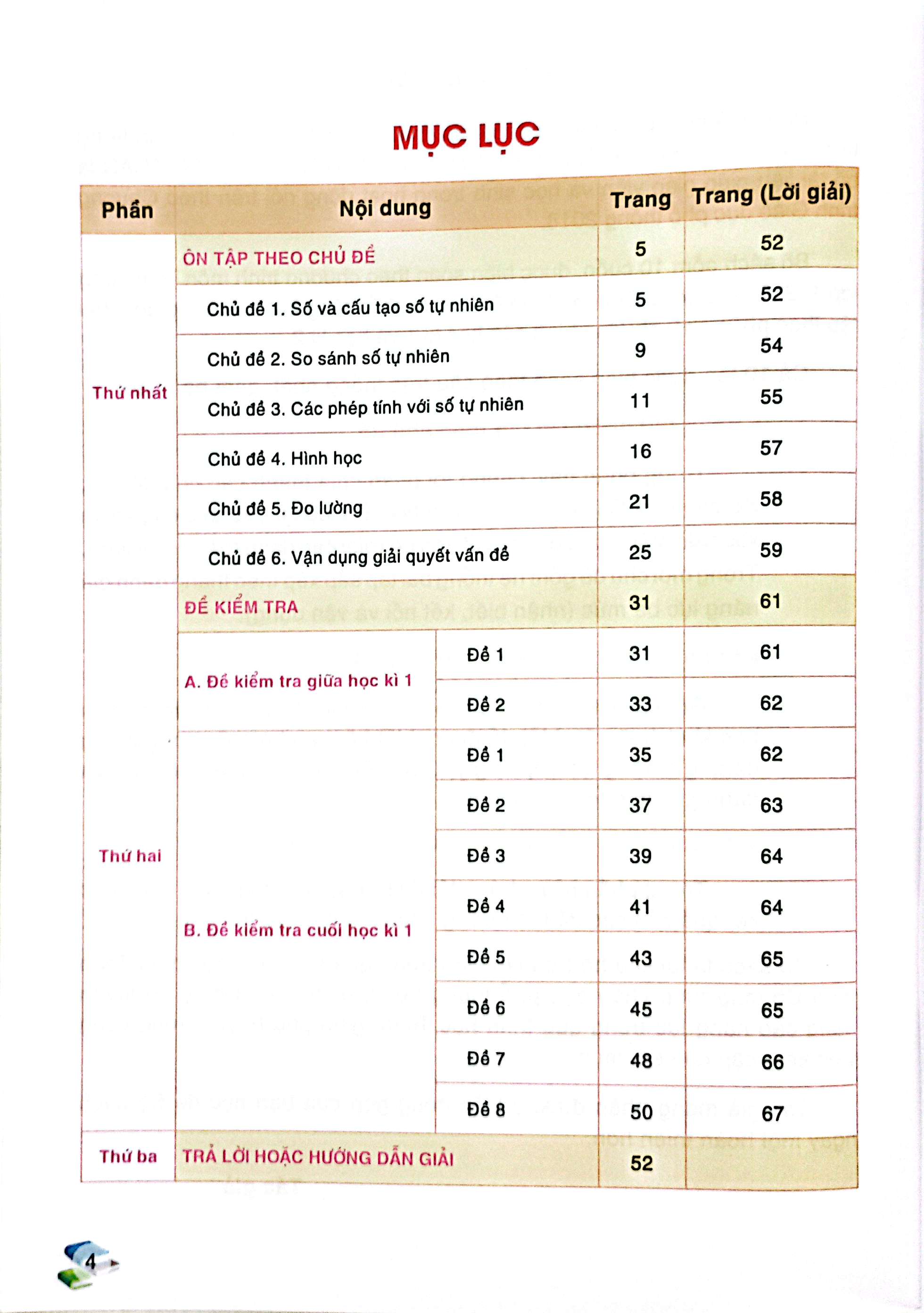 kiểm tra và đánh giá năng lực toán 4 - học kỳ 1 (biên soạn theo chương trình gdpt 2018)