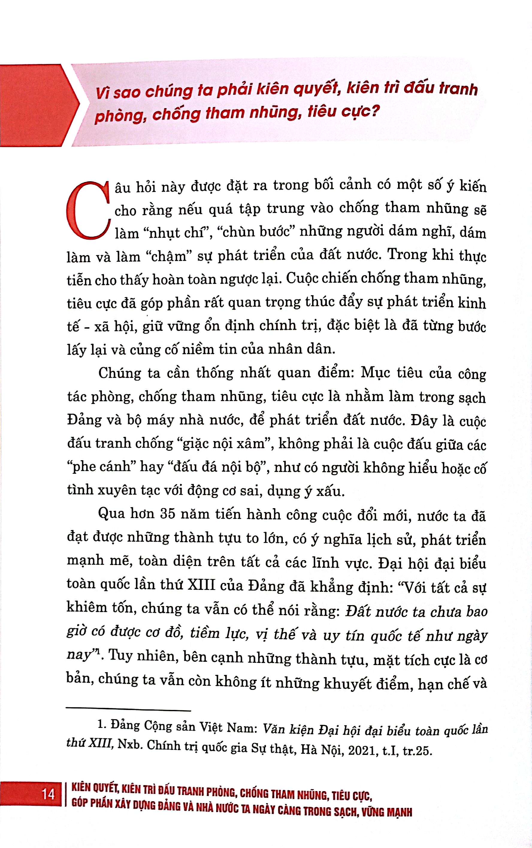 kiên quyết, kiên trì đấu tranh phòng, chống tham nhũng, tiêu cực, góp phần xây dụng đảng và nhà nước ta ngày càng trong sạch, vững mạnh
