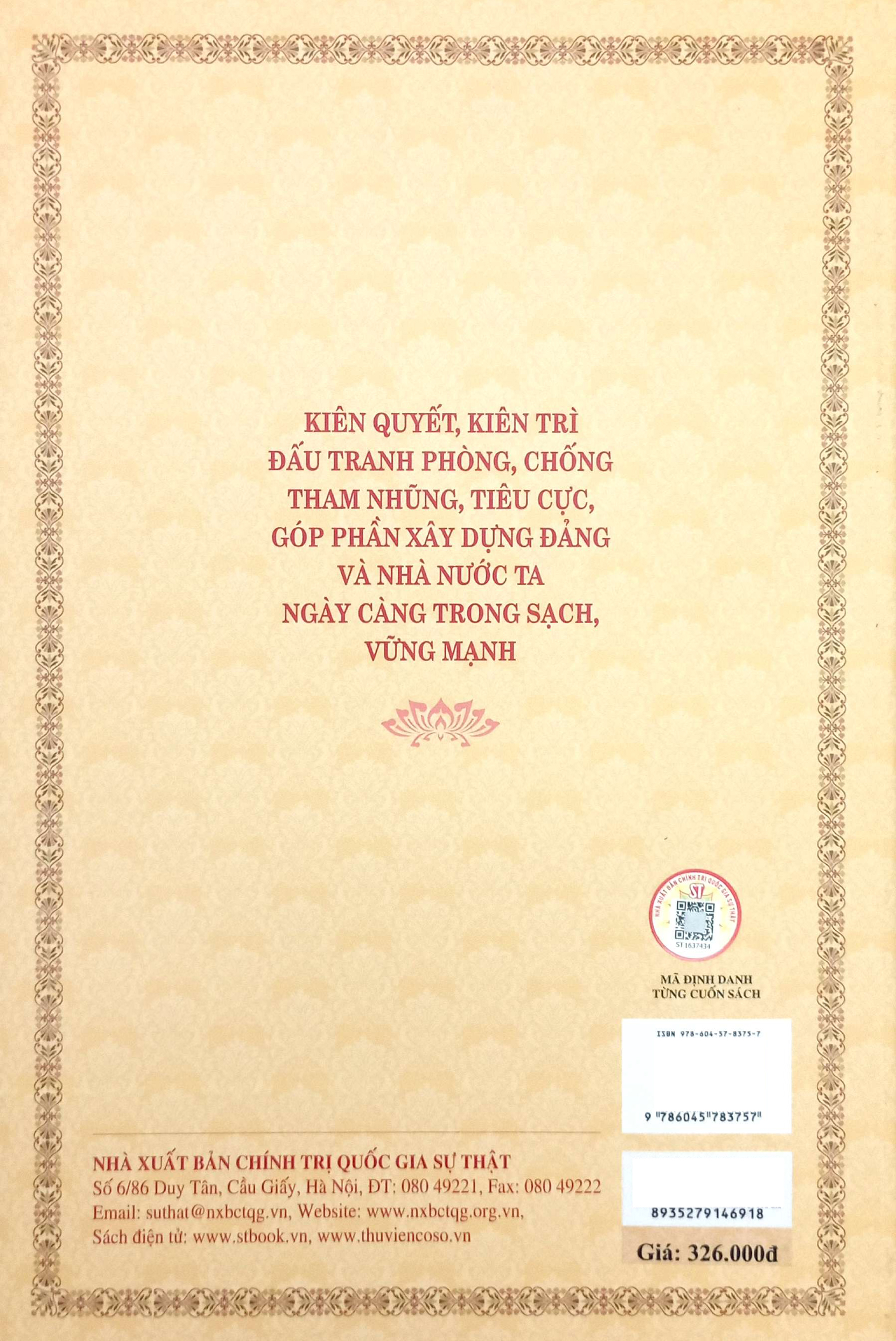 kiên quyết, kiên trì đấu tranh phòng, chống tham nhũng, tiêu cực, góp phần xây dụng đảng và nhà nước ta ngày càng trong sạch, vững mạnh