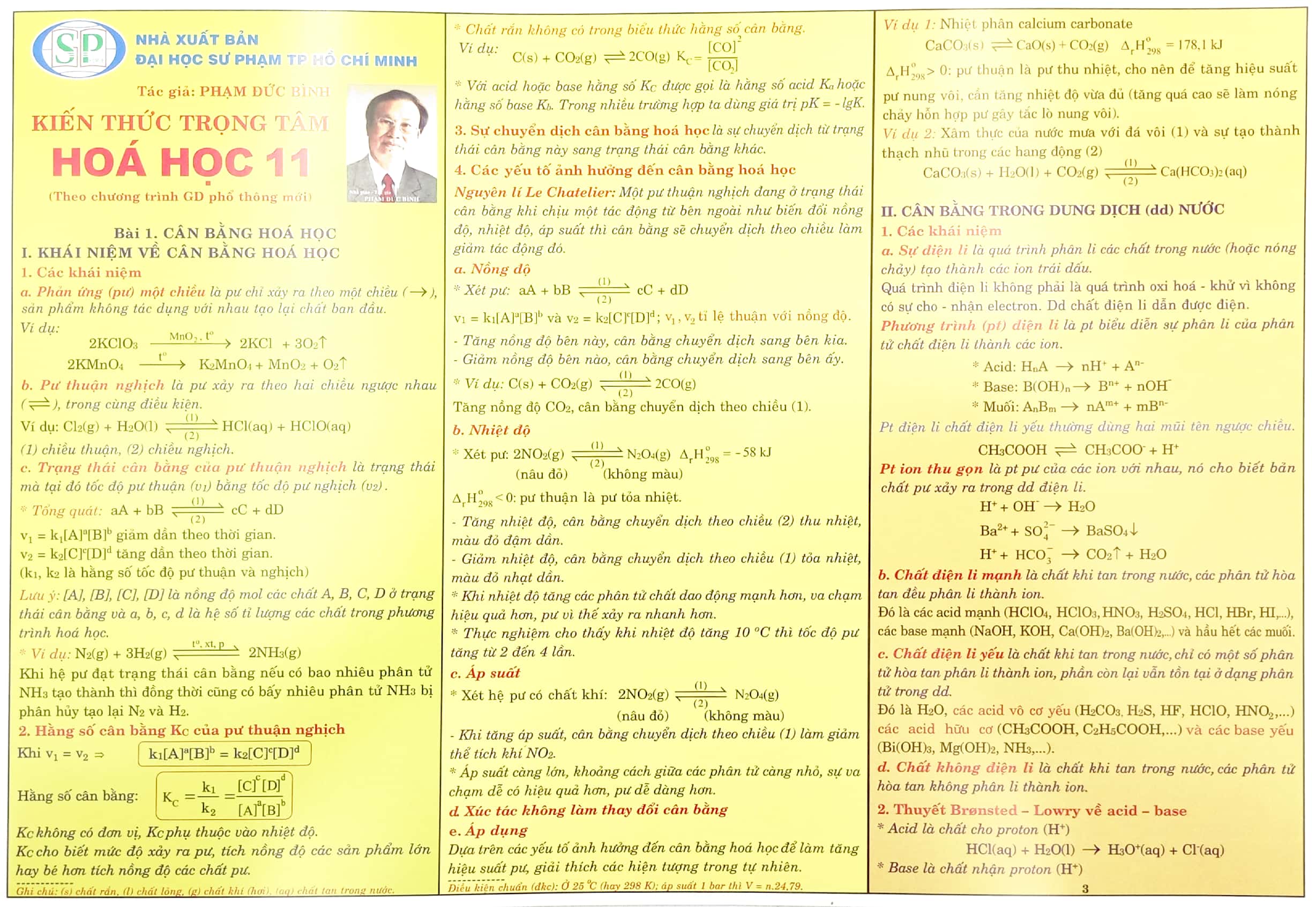 kiến thức trọng tâm hóa học 11 (theo chương trình giáo dục phổ thông mới)