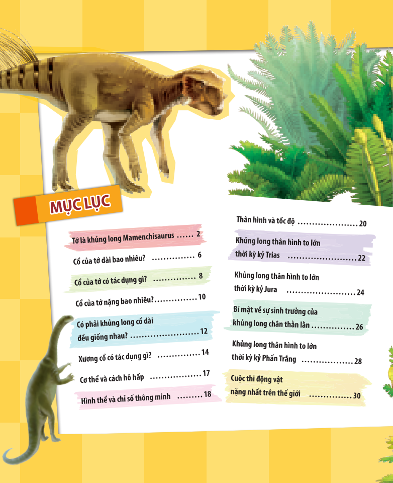 kiến thức về khủng long - cổ khủng long mamenchisaurus dài bao nhiêu? cơ thể khủng long chứa đầy bí mật