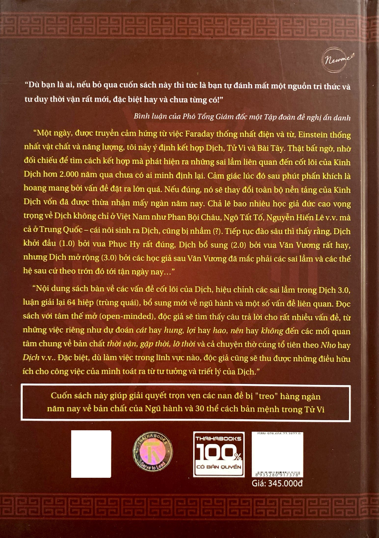 kinh dịch 4.0 - nhận thức lại dịch - luận giải-ứng dụng - cải thiện thời vận