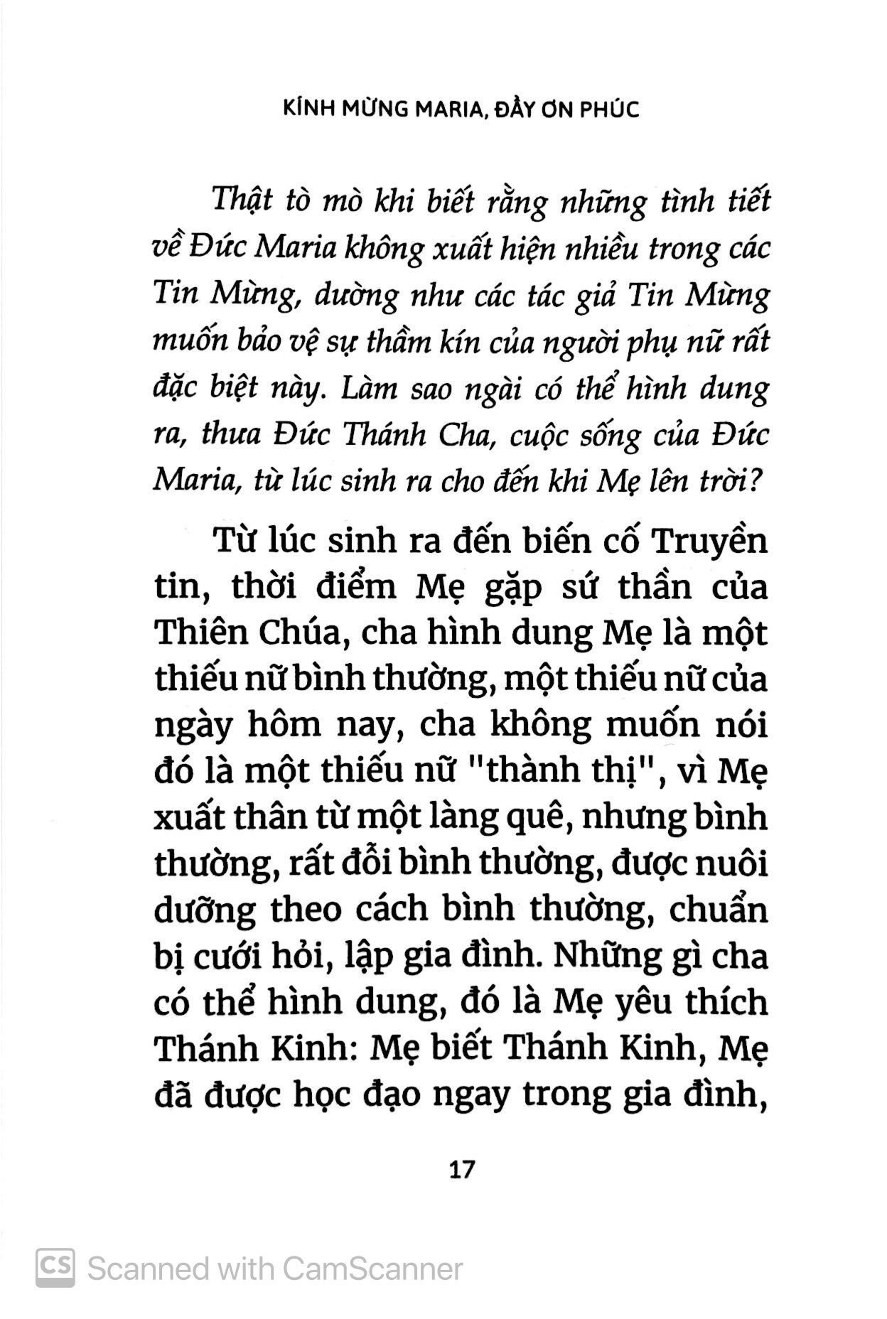 kinh kính mừng - một suy tư mới của đức giáo hoàng phanxicô