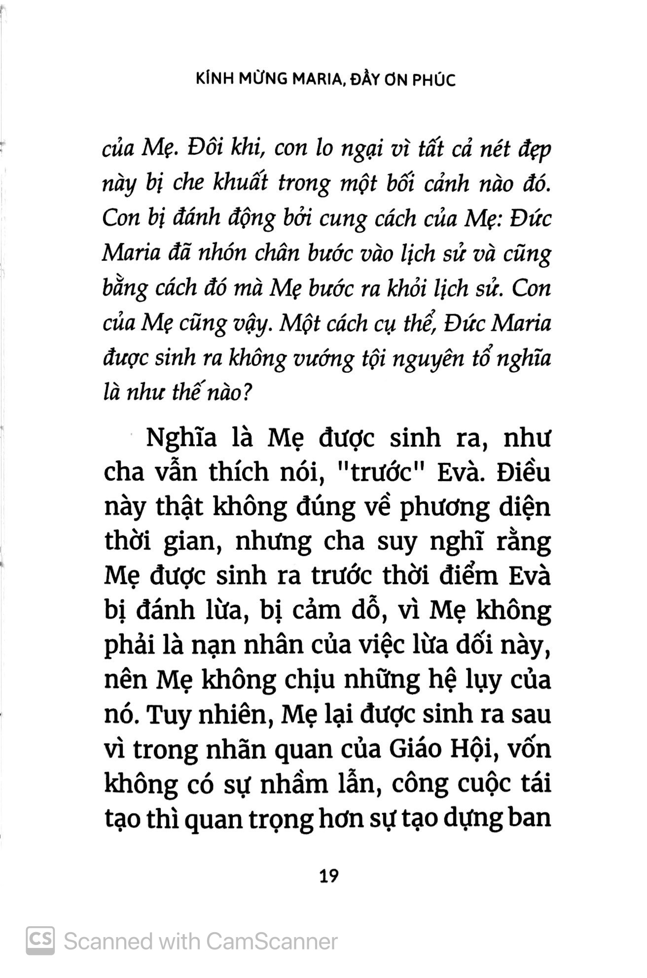 kinh kính mừng - một suy tư mới của đức giáo hoàng phanxicô