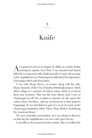 knife - meditations after an attempted murder