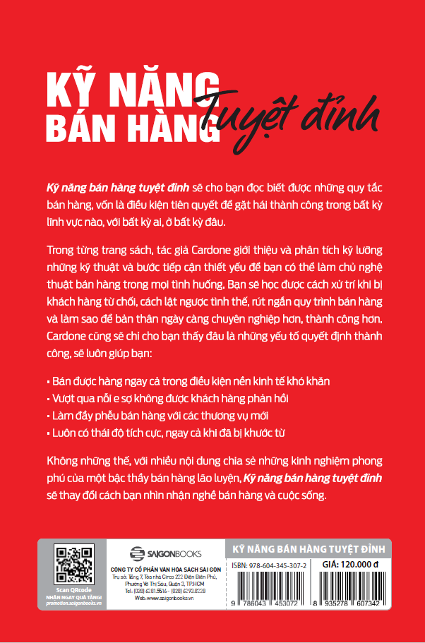 kỹ năng bán hàng tuyệt đỉnh (tái bản 2022)
