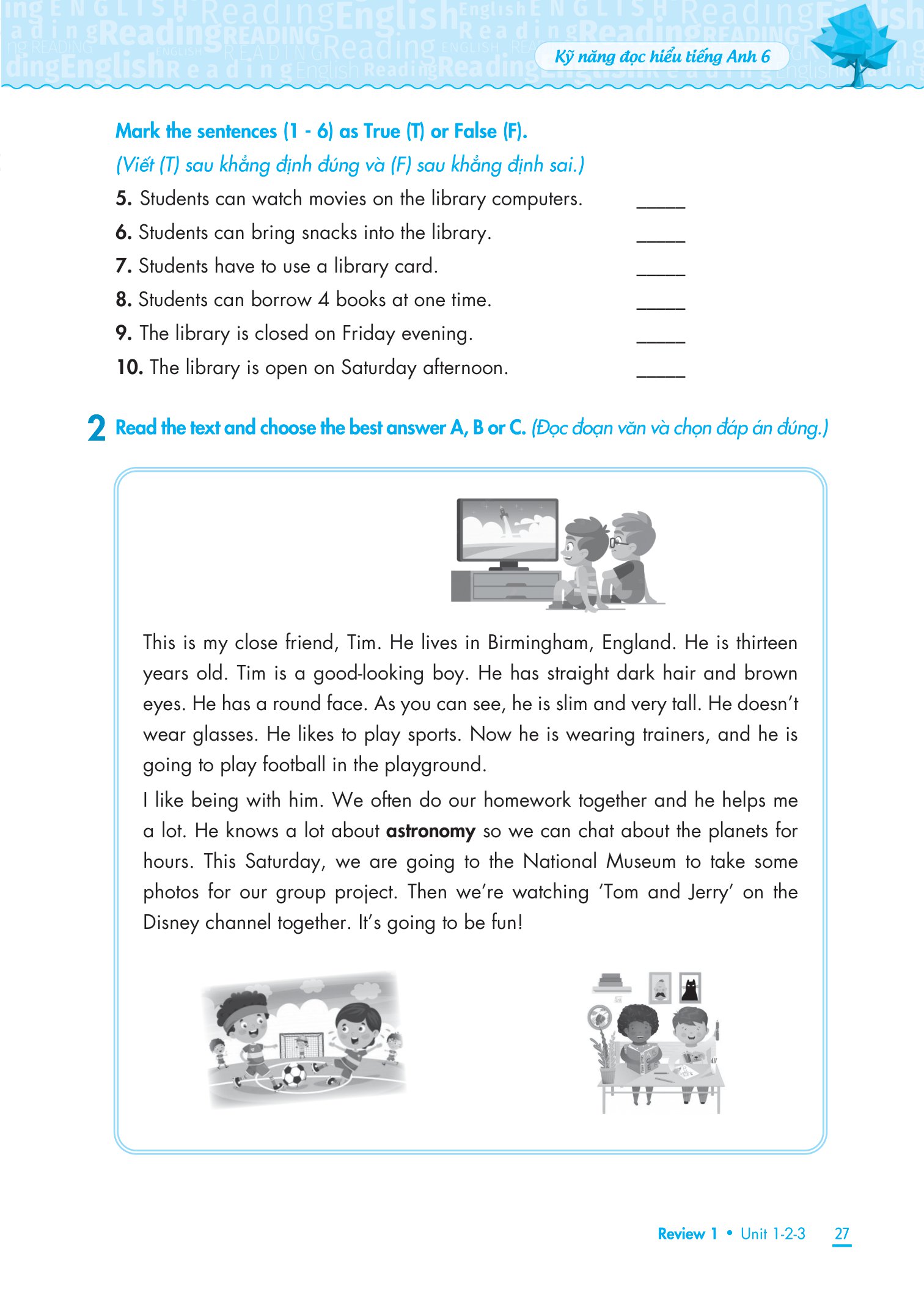 kỹ năng đọc hiểu tiếng anh lớp 6