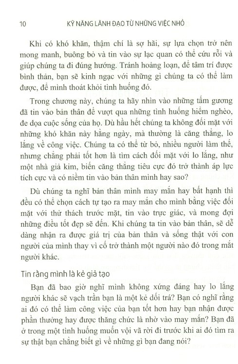 kỹ năng lãnh đạo từ những việc nhỏ