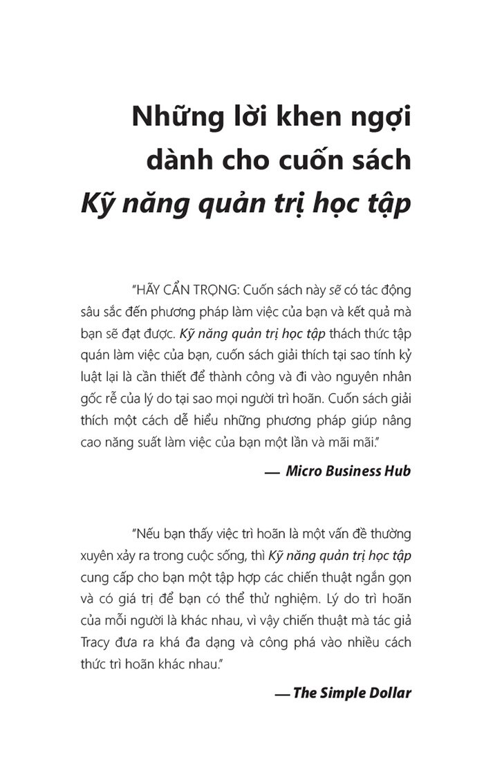 kỹ năng quản trị học tập - dành cho học sinh và sinh viên