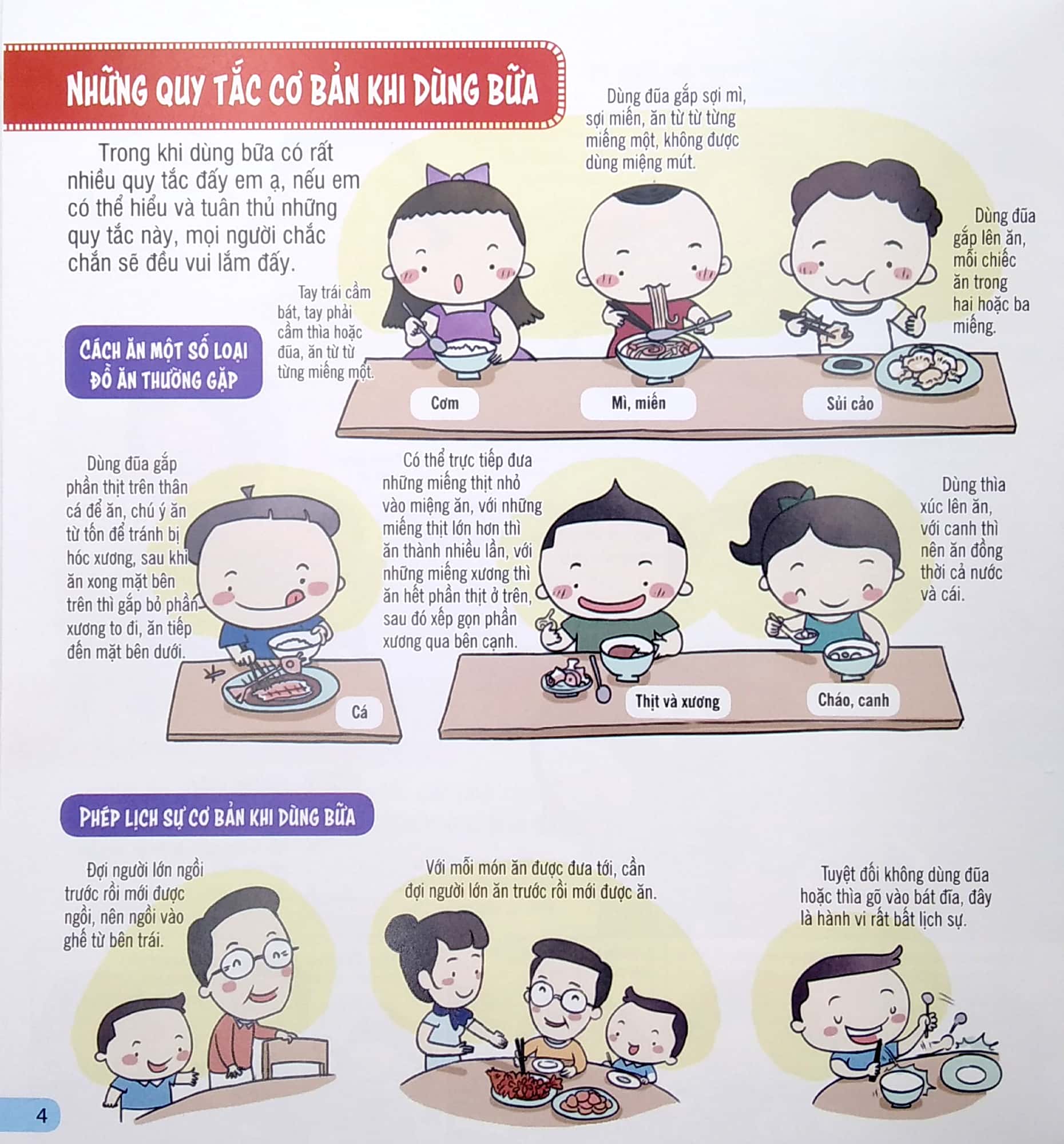 kỹ năng sống đầu đời cho bé - quy tắc ứng xử trên bàn ăn