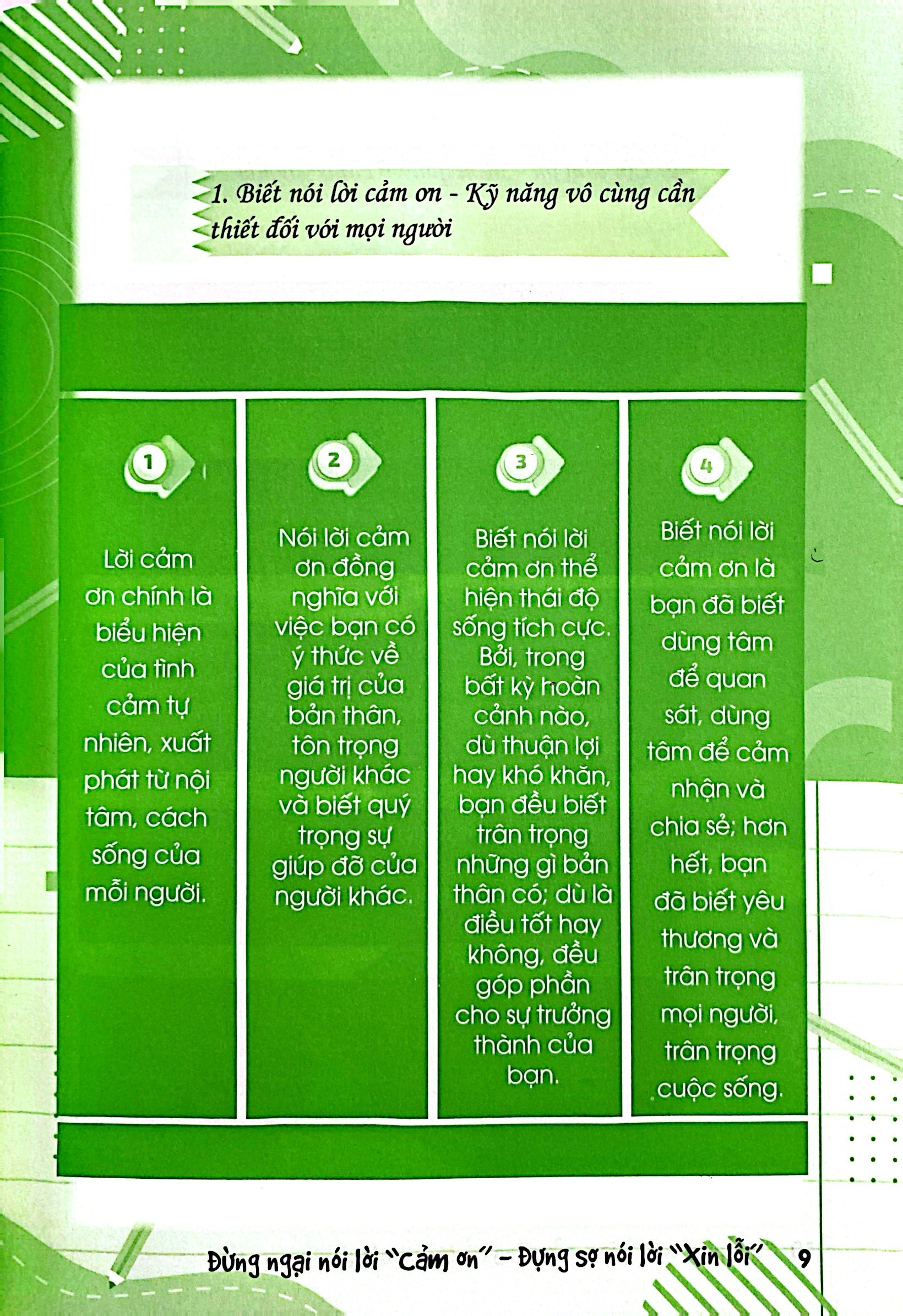 kỹ năng vững vàng sẵn sàng để thành công - đừng ngại nói lời "cảm ơn" - đừng sợ nói lời "xin lỗi" (kỹ năng nhận thức và thể hiện lòng biết ơn, hối lỗi - dùng cho lứa tuổi học sinh phổ thông)