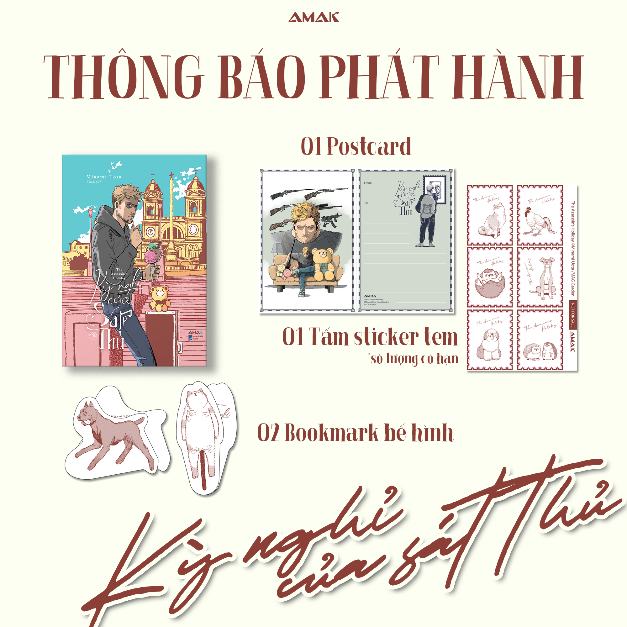 kỳ nghỉ của sát thủ - the assassin's holiday - tặng kèm 2 bookmark bế hình + 1 postcard hai mặt + 1 tấm sticker tem bế hình