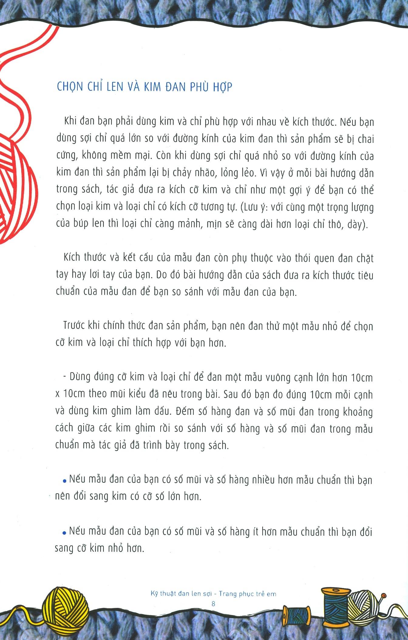 kỹ thuật đan len sợi - trang phục trẻ em