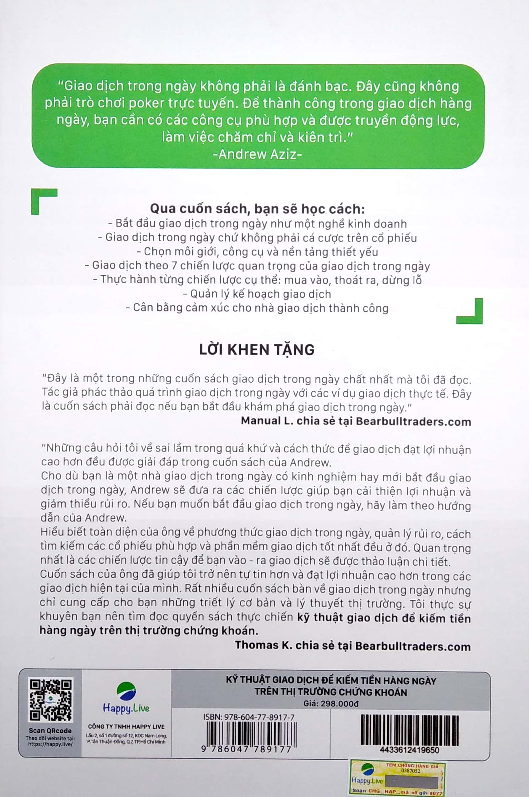 kỹ thuật giao dịch để kiếm tiền hàng ngày trên thị trường chứng khoán - day trade for a living (tái bản 2022)