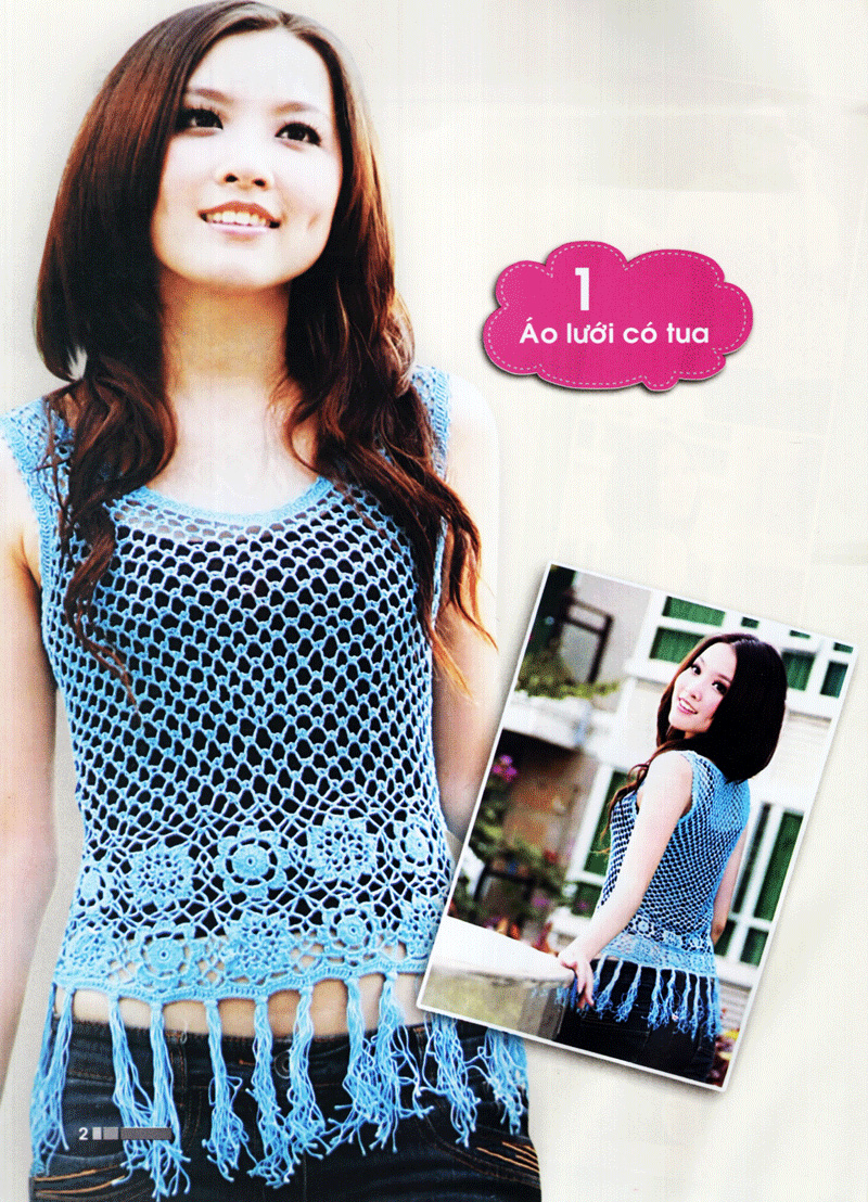 kỹ thuật móc len sợi - thời trang mùa xuân